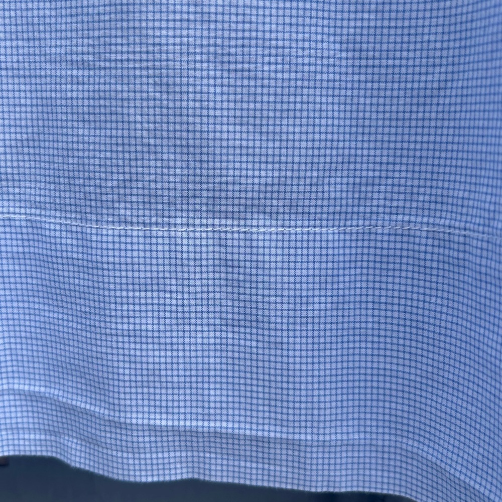 Everlane Windowpane Check Circle Open Back Blouse, size 8 - Picture 7 of 9